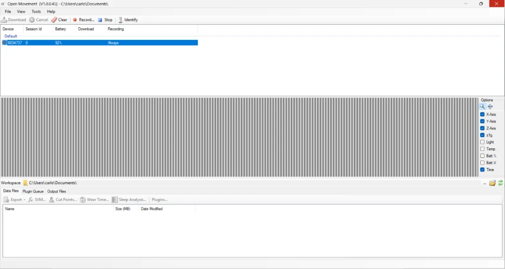 Sensor set to record